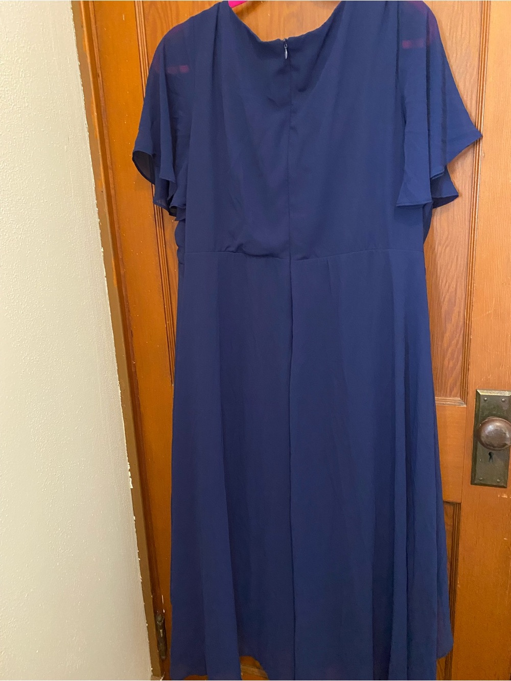 Ever Pretty Navy Layered V-Neck Midi Dress - Semi Formal Wedding Guest Dress - Picture 7 of 8